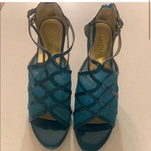 Andiamo strappy blue heels
